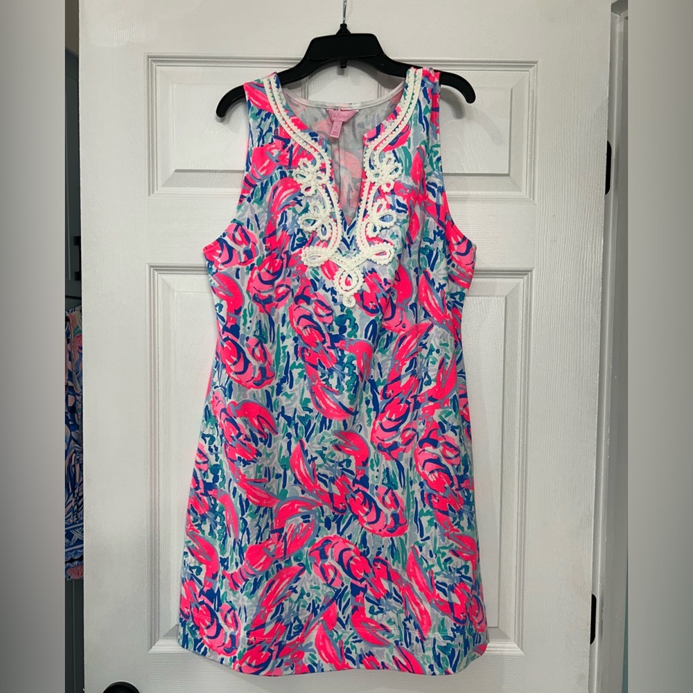 Lilly Pulitzer Vibrant Pink and Blue Sleeveless Dress